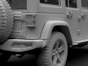 jeep wrangler unlimited rubicon recon jk 2017 Modelo 3D