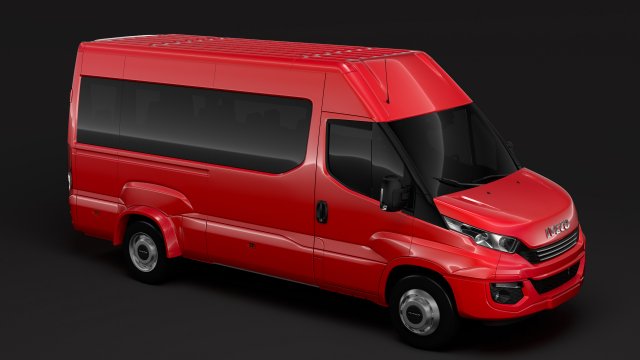 iveco daily minibus l3h2 2017 3D Model .c4d .max .obj .3ds .fbx .stl .blend 