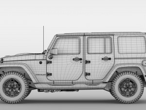 jeep wrangler unlimited smoky mountain jk 2017 Modelo 3D