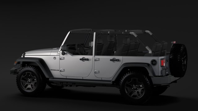 jeep wrangler unlimited willys wheeler jk 2017 Model 3D .c4d .max .obj .3ds .fbx .stl .blend 