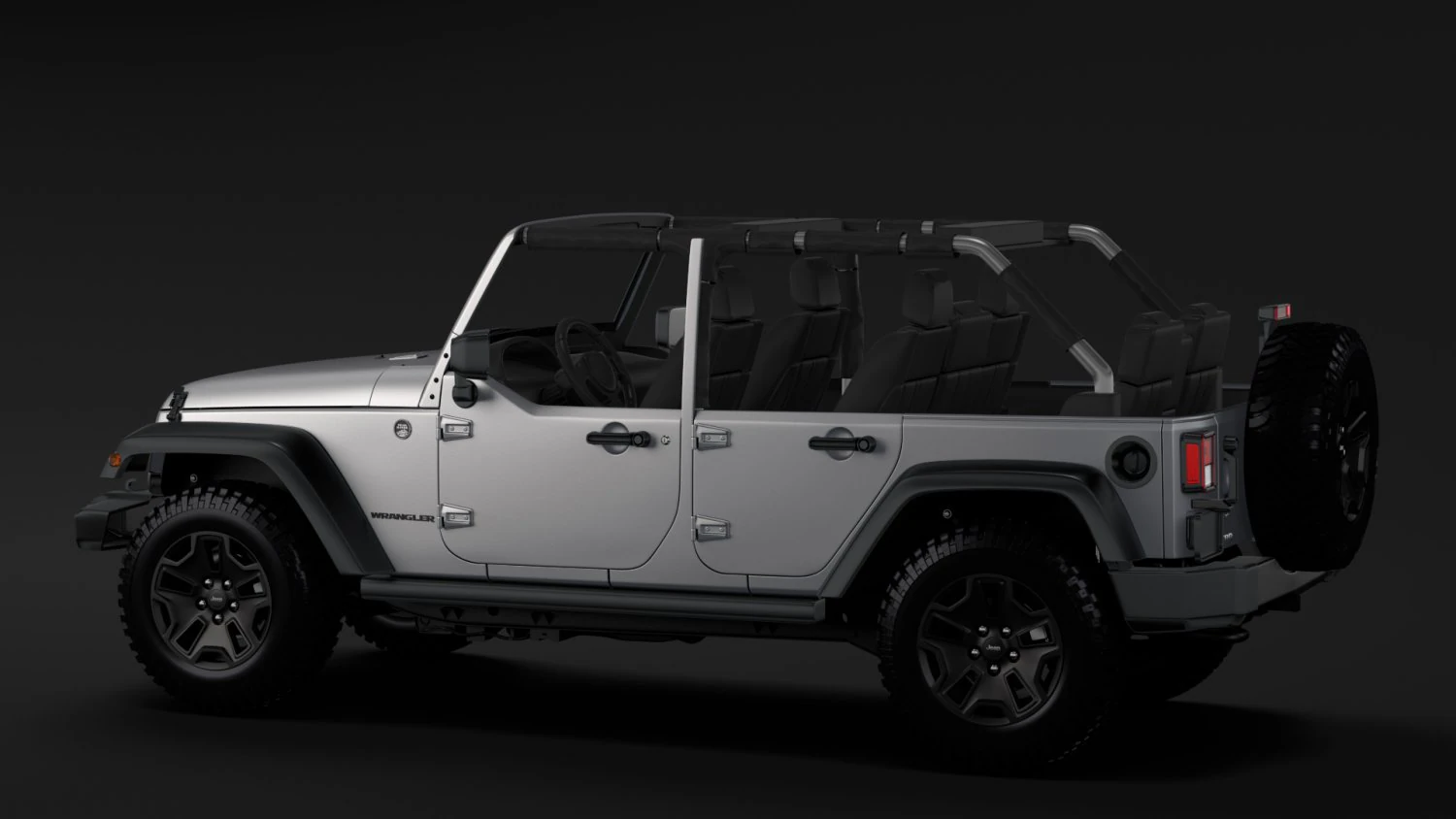jeep wrangler unlimited willys wheeler jk 2017 3D Model .c4d .max .obj .3ds .fbx .stl .blend 