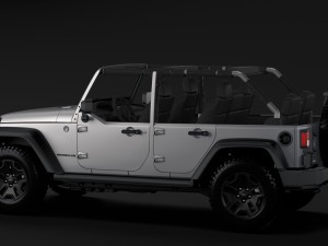jeep wrangler unlimited willys wheeler jk 2017 Modello 3D