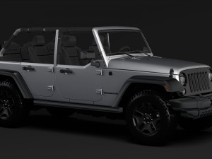 jeep wrangler unlimited willys wheeler jk 2017 Model 3D