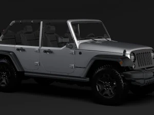jeep wrangler unlimited willys wheeler jk 2017 3D Model