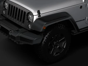 jeep wrangler unlimited willys wheeler jk 2017 3D Model