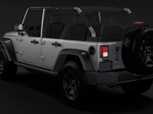 jeep wrangler unlimited willys wheeler jk 2017 3D Model