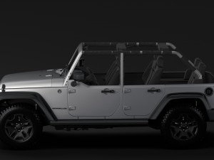 jeep wrangler unlimited willys wheeler jk 2017 Model 3D