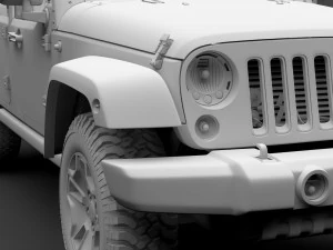 jeep wrangler unlimited willys wheeler jk 2017 3D Model