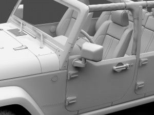 jeep wrangler unlimited willys wheeler jk 2017 Model 3D
