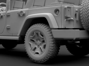 jeep wrangler unlimited willys wheeler jk 2017 3D Model