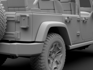 jeep wrangler unlimited willys wheeler jk 2017 Model 3D