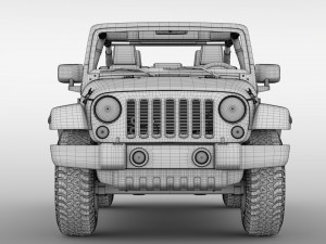 jeep wrangler unlimited willys wheeler jk 2017 Model 3D