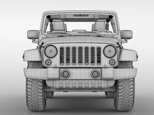 jeep wrangler unlimited willys wheeler jk 2017 3D Model