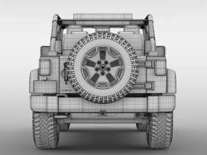 jeep wrangler unlimited willys wheeler jk 2017 Model 3D