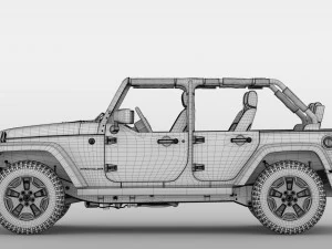 jeep wrangler unlimited willys wheeler jk 2017 3D Model