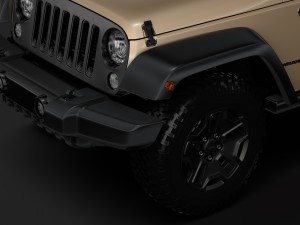 jeep wrangler willys wheeler jk 2017 3D Model