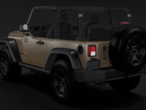 jeep wrangler willys wheeler jk 2017 3D Model
