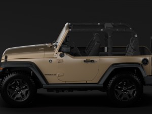 jeep wrangler willys wheeler jk 2017 3D Model
