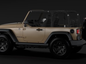 jeep wrangler willys wheeler jk 2017 3D Model