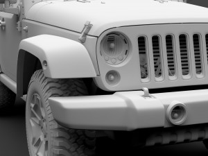 jeep wrangler willys wheeler jk 2017 3D Model