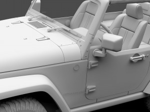 jeep wrangler willys wheeler jk 2017 3D Model