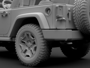 jeep wrangler willys wheeler jk 2017 3D Model