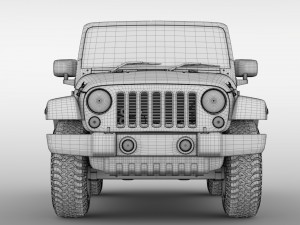 jeep wrangler willys wheeler jk 2017 3D Model