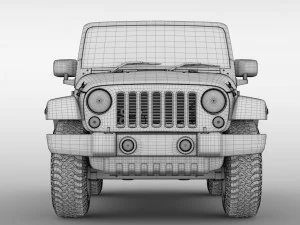jeep wrangler willys wheeler jk 2017 3D Model