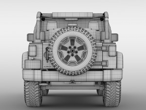 jeep wrangler willys wheeler jk 2017 3D Model