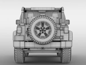 jeep wrangler willys wheeler jk 2017 3D Model