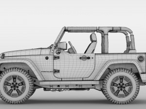 jeep wrangler willys wheeler jk 2017 3D Model