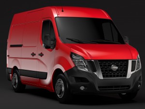 nissan nv 400 l1h2 van 2017 3D Model