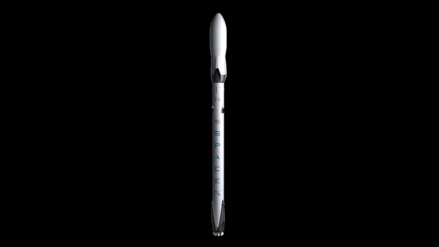 falcon 9 v12 fully reusable Modèle 3D .c4d .max .obj .3ds .fbx .stl .blend 