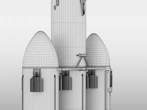 falcon heavy v12 3D Model