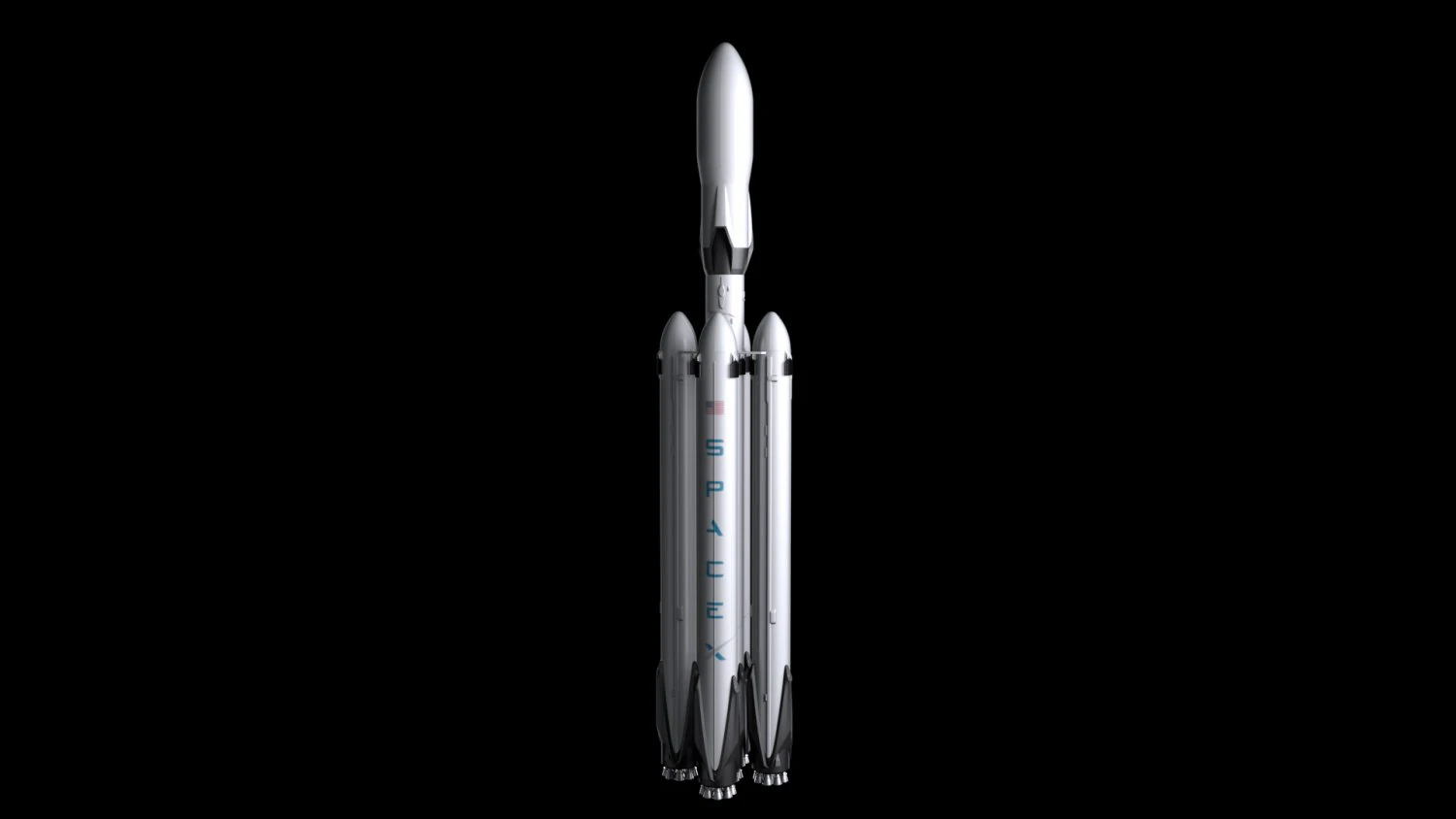 falcon super heavy v12 fully reusable 3D Model .c4d .max .obj .3ds .fbx .stl .blend