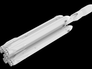 falcon super heavy v12 fully reusable 3D Модель