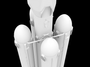 falcon super heavy v12 fully reusable 3D Модель