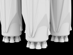 falcon super heavy v12 fully reusable 3D Модель