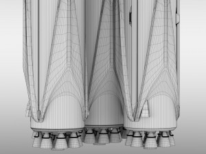 falcon super heavy v12 fully reusable 3D Модель