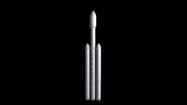 falcon heavy v12 non reusable 3D Модель .c4d .max .obj .3ds .fbx .stl .blend 