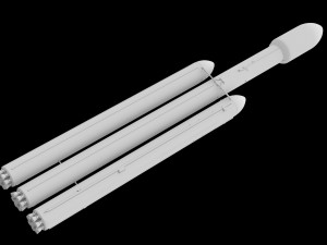 falcon heavy v12 non reusable 3D Модель