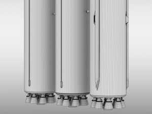 falcon heavy v12 non reusable 3D Модель