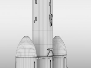 falcon heavy v12 non reusable 3D Модель