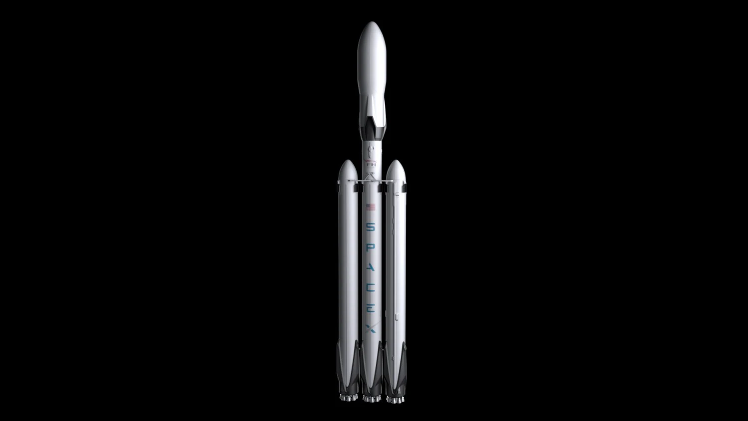falcon heavy v12 fully reusable 3D Model .c4d .max .obj .3ds .fbx .stl .blend