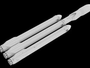 falcon heavy v12 fully reusable 3D Model
