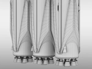 falcon heavy v12 fully reusable 3D Model