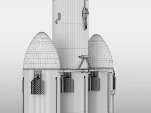 falcon heavy v12 fully reusable 3D Model