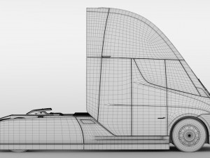 tesla semi 2axis 2018 3D मॉडल