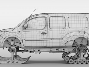 mercedes benz citan van ski 2018 3D Модель