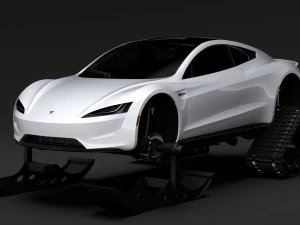 tesla roadster ski 2018 3D Model